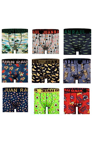 Juan Raul Ανδρικά μποξεράκια με μοτίβο Lycra Cotton Boxer 4 Pack