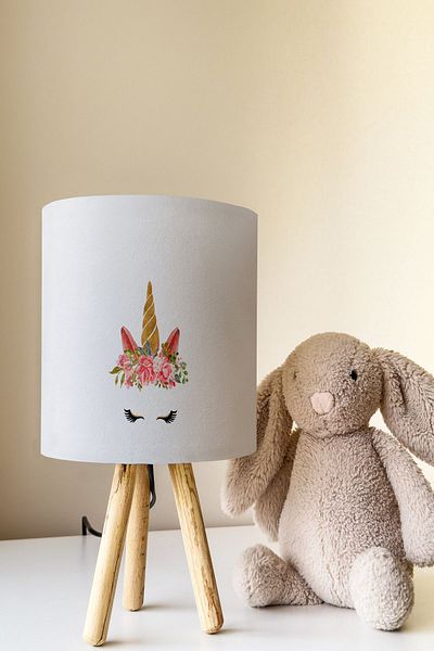 Talia Home Unicorn Kids Room Lampshade Table Lamp Tlab-262