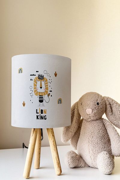 Talia Home Lion King Patterned Children's Room - Lampshade Table Lamp Tlab-198