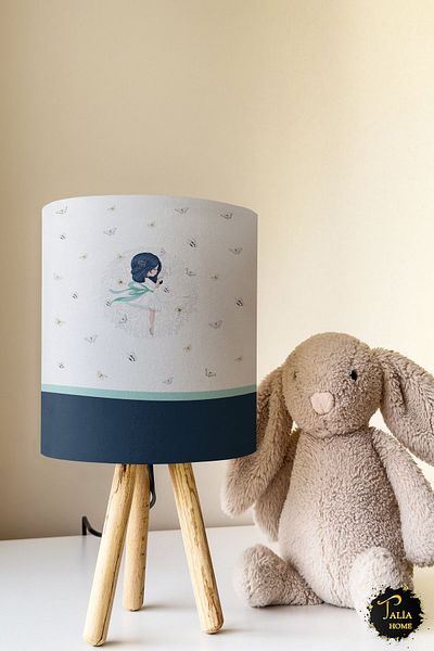 Talia Home Butterfly Patterned Children's Room Princess - Lampshade Table Lamp Tlab-049