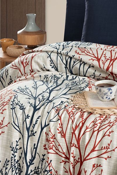 Vionel Home مفرش سرير مزدوج قطن 100% مطبوع بيكيه - ليلى (8 أنماط مختلفة)