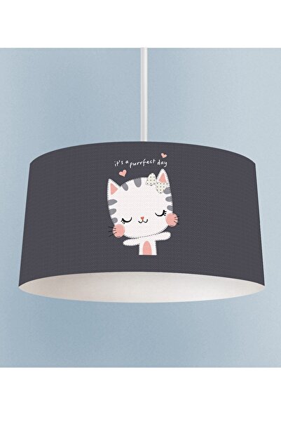 Talia Home Kedi Baskılı Çocuk Odası Sarkıt Avize