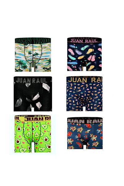 Juan Raul Ανδρικά μποξεράκια με μοτίβο Lycra Cotton Boxer 4 Pack