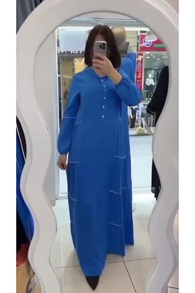 İZZA STYLE Γυναικείο φόρεμα Hijab - Βαμβάκι και κουκούλα