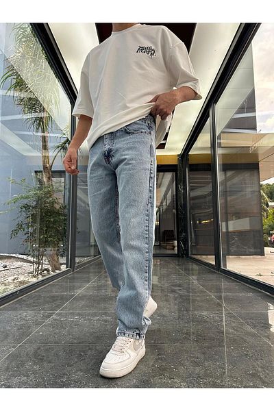 XPUPPET Washed Blue Baggy Pants