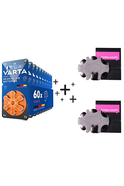 Varta 60 Adet Varta 13 Numara İşitme Cihaz Pili ve 2 adet 6’lı Prowax Minifit...