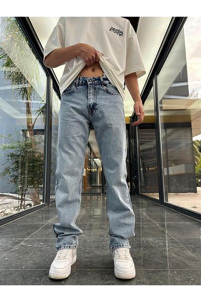 XPUPPET Washed Blue Baggy Pants