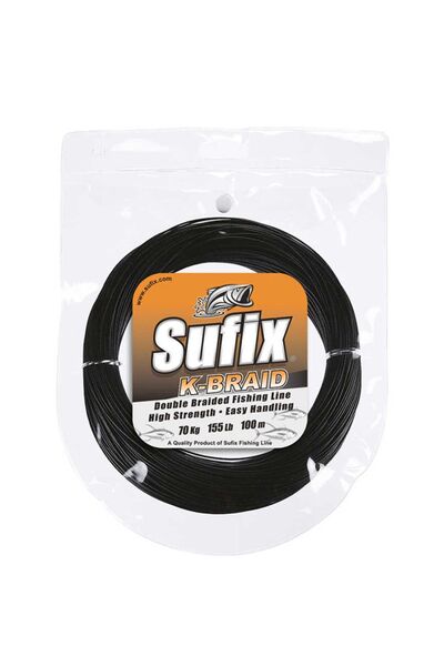 SUFIX K-braid Ip Misina Μαύρο - 44lb 100mt - 44lb - (19kg) 2x