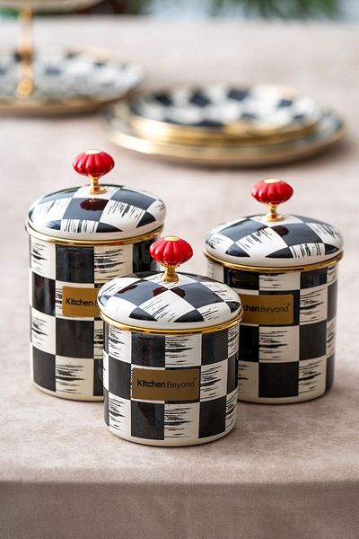 ACAR Qualita King Enamel - 3 Piece Jar Set