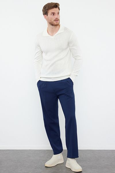 Trendyol Collection Ecru Slim Slim Fit Polokragen Plain Strickpullover TMNAW25KZ00022