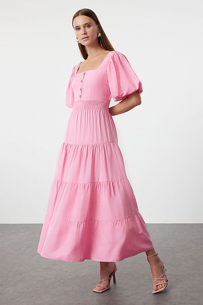 Trendyol Collection Pink Maxi Plain Woven Dress - Twoss24El00431