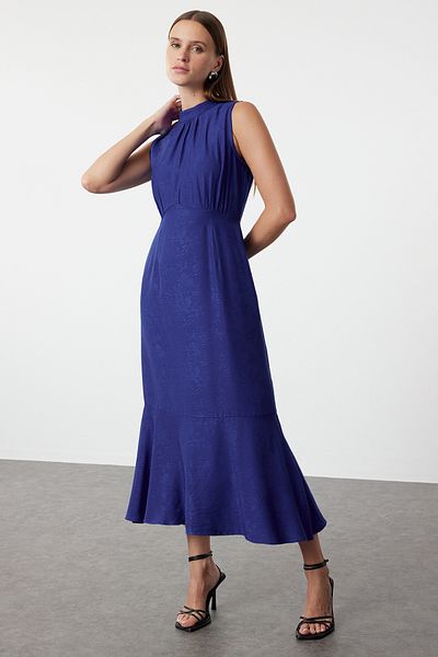 Trendyol Collection Rochie A-line Saks Jacquard Maxi - TWOSS24EL00989