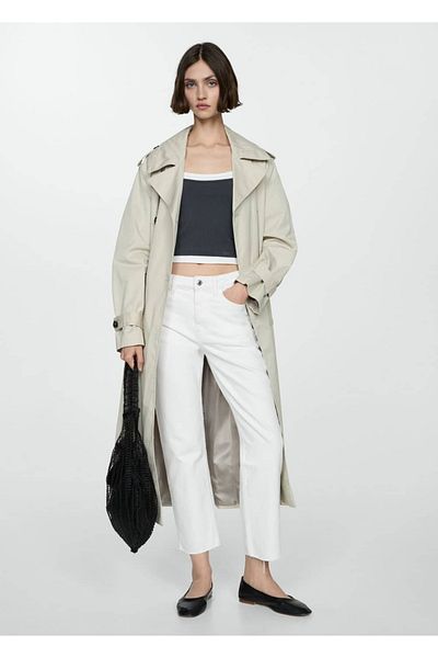 MANGO Woman Gerade geschnittene Crop-Jeans