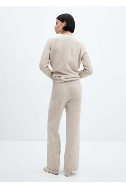MANGO Woman Düz kesim örgü pantolon