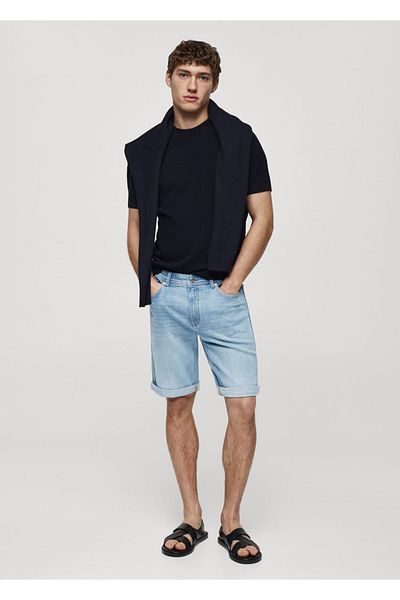 MANGO Man Slim fit τζιν βερμούδα