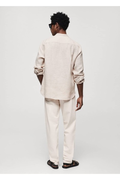 MANGO Man Hakim yakalı %100 keten gömlek