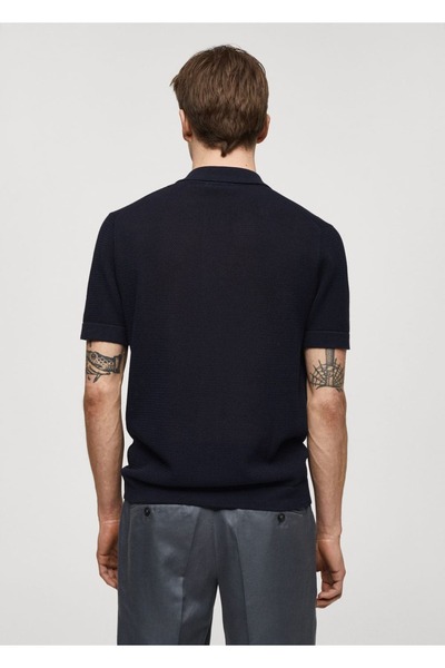 MANGO Man Geknöpftes Strick-Poloshirt