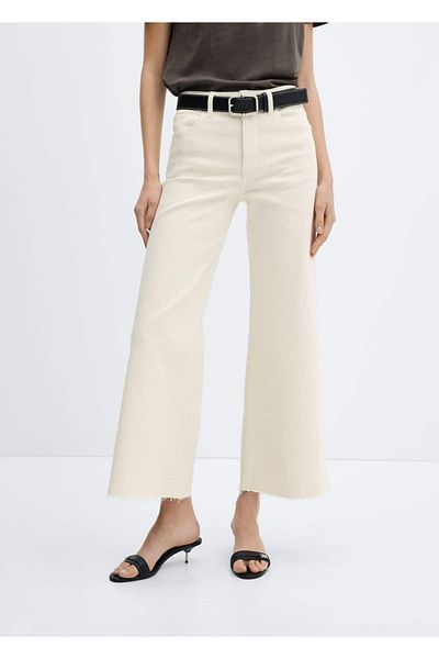 MANGO Woman Κανονική μέση Culotte Jean Παντελόνι