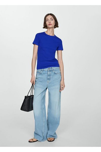 MANGO Woman Tricou tricot cu maneca scurta