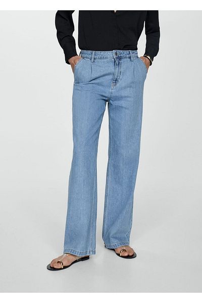 MANGO Woman Blugi cu capse drepte