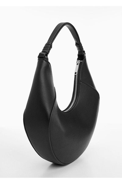 MANGO Woman Geantă de umăr cu aspect piele