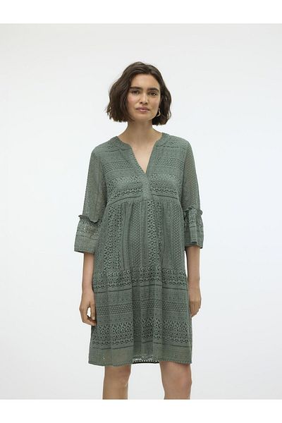 Vero Moda Bluse VMHONEY LACE 3/4 V-AUSSCHNITT TUNIKA FIL EXP