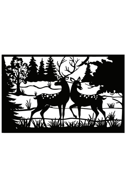 Generic Brand 20 x 12 Cm Gazelles and Forest Themed Auto-Motor-Laptop-Wall-Decor