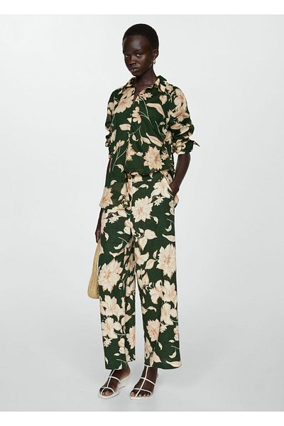 MANGO Woman Floral Patterned Trousers