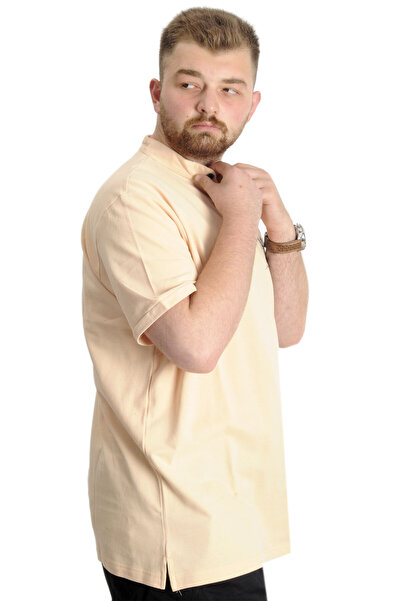 ModeXL Mode XL Large Size T-Shirt High Collar Yatching 22327 Beige
