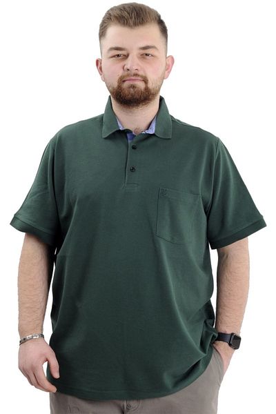ModeXL Mode Xl Oversize Ανδρικό T-shirt Polo Neck Pocket Classic Pike 20552 Nefti