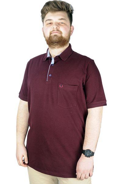 ModeXL Ανδρικό γιακά Polo Pocket Classic Pique - King Size 20552 Plum