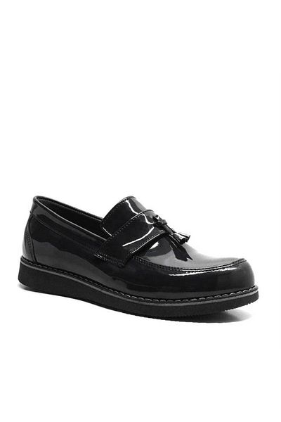 Papuccum Ortopedi Mocasini din piele neagra pentru copii Pantofi clasici cu talpa subtire
