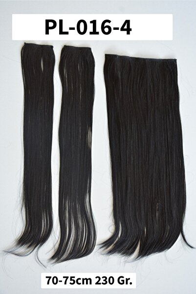 Genel Markalar Doğal Siyah Düz Uzun Yarım Ay Saç – 3 Parça Çıt Çıt 75cm. 230 Gr. Vıp Serı