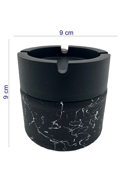 zemshop White Marble Patterned Odorless Glass Ashtray