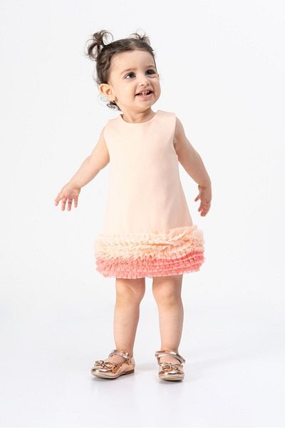 WECAN EXCLUSİVE baby dress with colorful skirt and ruffles