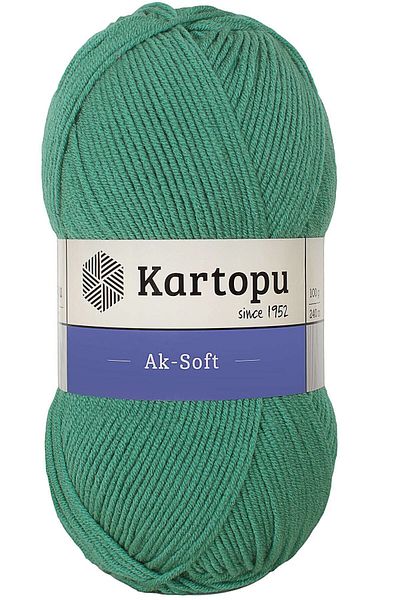 Kartopu Πράσινο πλεκτό χειρός Aksoft - Κλωστή Vibrant K472