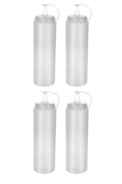 Vi Caro 1. Quality 4Pcs Large Size 700ml Plastic Lid Sauce Bowl Ketchup Oil Pot Sauce Bottle Liquid Bottle