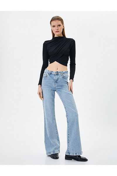 Koton Blugi cu picioare evazate Slim Fit Talie Normală - Victoria Jean