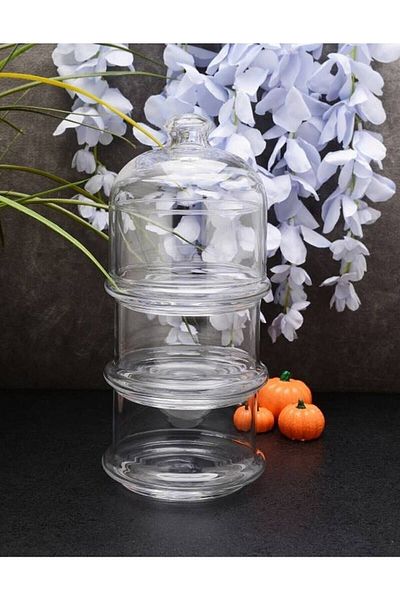 Paşabahçe 96815 Villa Patisserie 3 Layer Glass Cookie Holder Large Size