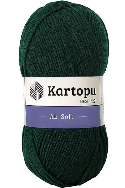 Kartopu Aksoft Καρυδιά Πράσινη Κλωστή Πλεκτή Χειροποίητη - K1416
