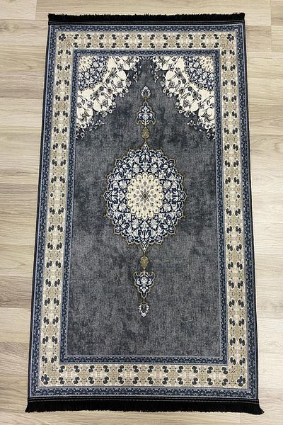 aymira home Decorative Digital Printed Black Non-Slip Base Prayer Rug Prayer Rack 75x120