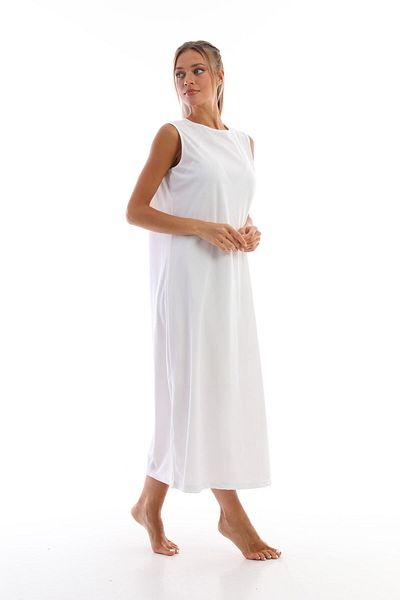 medipek Weißes, ärmelloses Kleid mit Unterrock