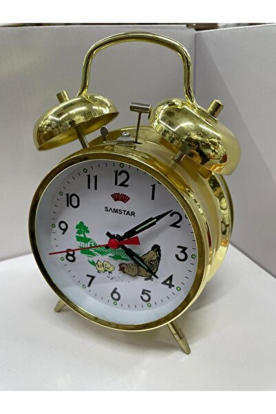 Samstar 1. Kalite Nostarji Tavuklu Masa Saati Zilli Komple Çarklar Metal