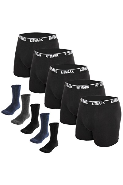 Kitmark Men's Black Boxer Set of 10