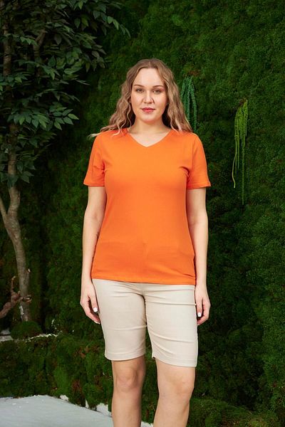 RMG Orange V-Neck Large Size T-Shirt