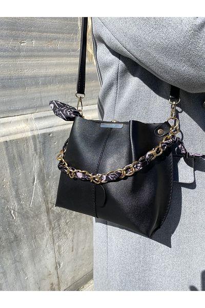 ZARİÇANTA Eșarfă și accesorii cu lanț pentru femei Geantă de mână și de umăr din piele moale