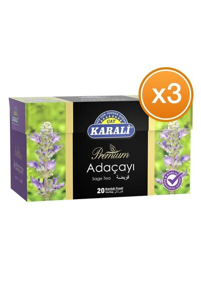 Karali Çay Bardak Poşet Bitki Çayı Adaçayı 20'li X 3 Adet