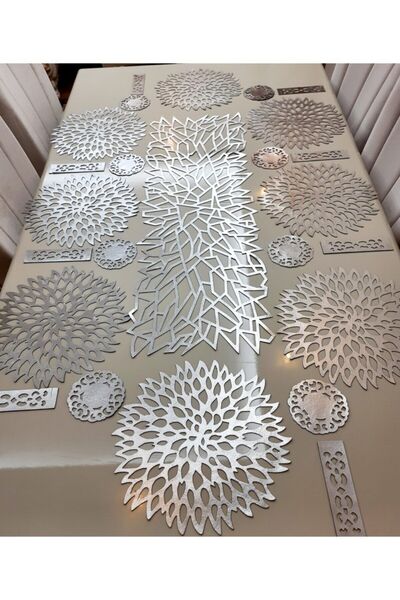 SEHARA 1 Runner(100X33)/8 Amerikan Servis (33CM)/8 B.altlığı/8 Kaşıklık/25 Pa...