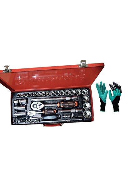 rigour Yüksek Kalite Lokma Takımı 52 Parça Lokma Seti 1/4 Ve 1/2 Cırcırlı 8-3...