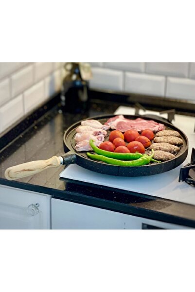 ELÇN Altunay Hamarat Double Sided Granite Coated 35 Cm Cast Iron Pancake-Gril...